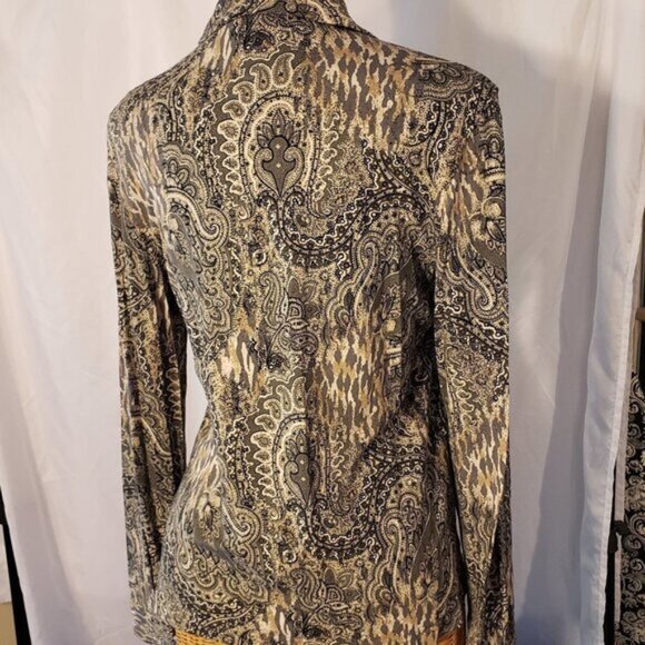 Ladies TABI Simply Classic Paisley Button Down Shirt w/Front Pockets - S/P - Picture 3 of 4